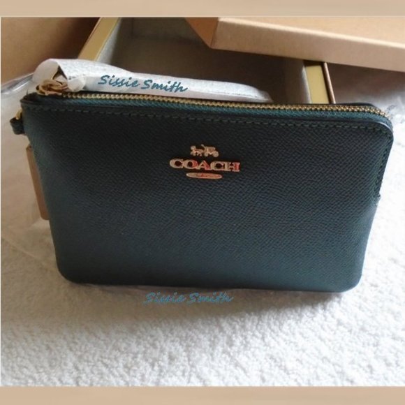 Coach Bags Coach Forest Green Gift Boxed Corner Zip Wristlet Poshmark